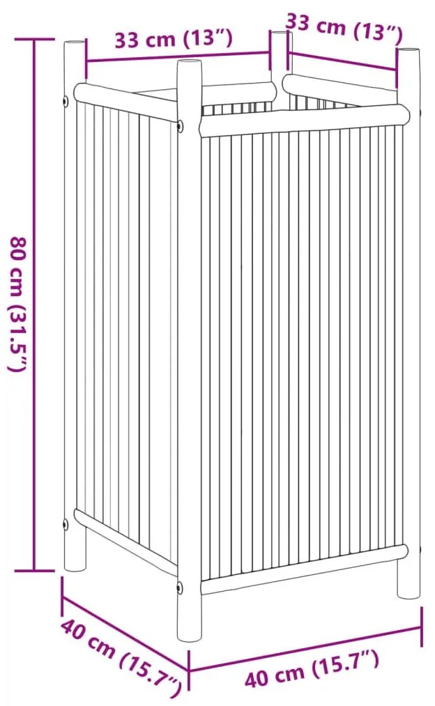 Ζαρντινιέρα 40x40x80 εκ. από Μπαμπού - Καφέ