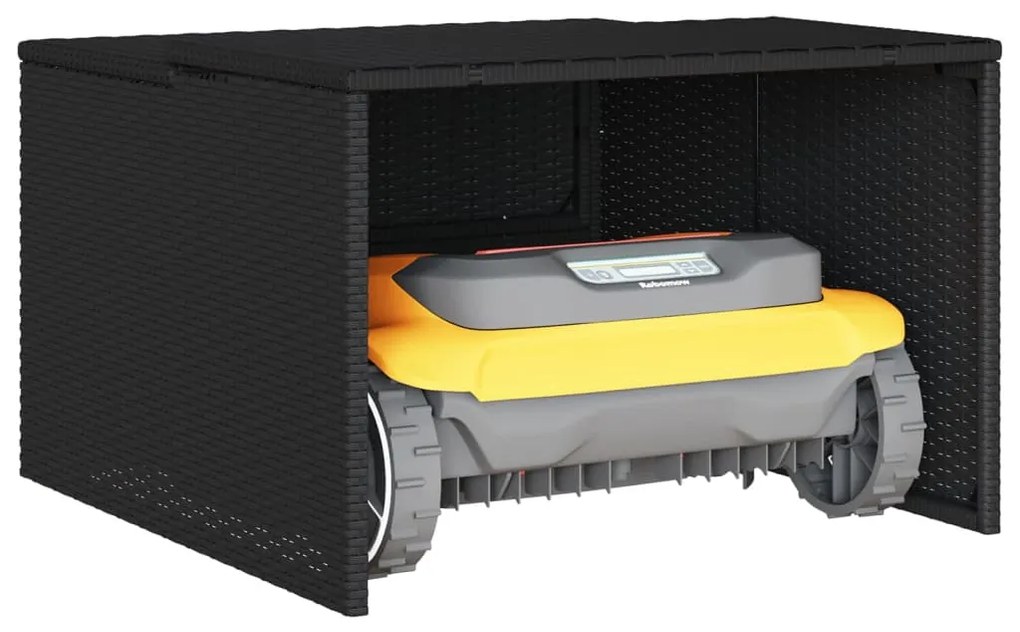 vidaXL Σκέπαστρο για Χλοοκοπτ. Ρομπότ Μαύρο 86x90x52/57 εκ Συνθ. Ρατάν