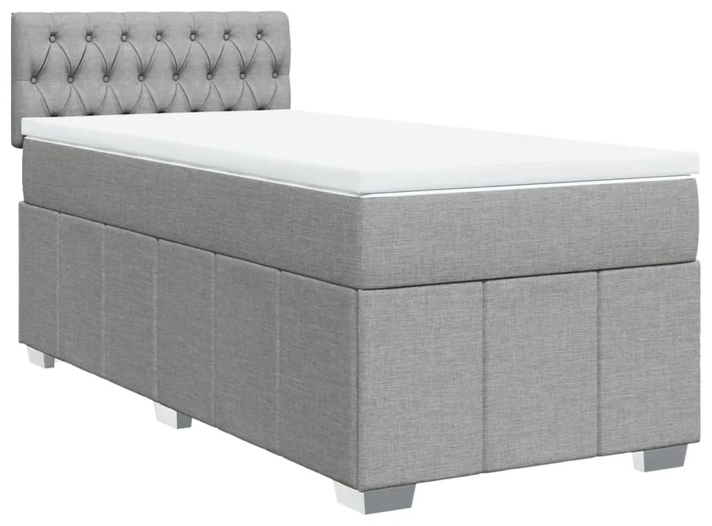 ΚΡΕΒΑΤΙ BOXSPRING ΜΕ ΣΤΡΩΜΑ ΑΝΟΙΧΤΟ ΓΚΡΙ 100X200 ΕΚ. ΥΦΑΣΜΑΤΙΝΟ 3289286