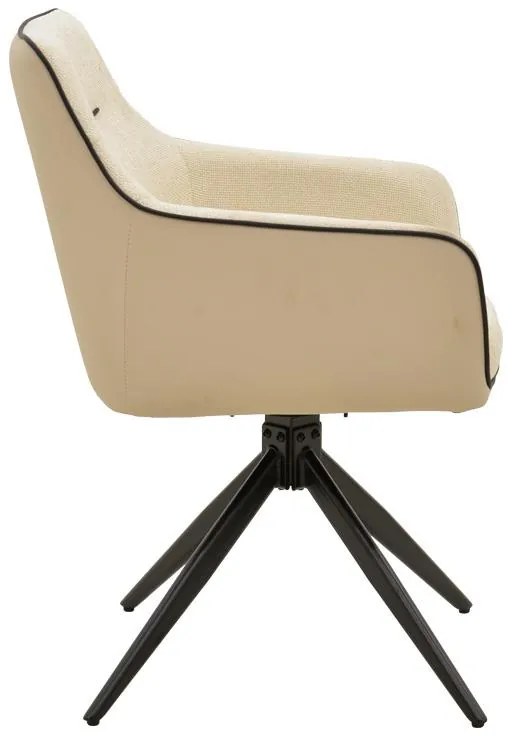 Καρέκλα - Πολυθρόνα Debra Περιστρεφόμενη Μπέζ Ύφασμα- PU με Μαύρο Μεταλλικό Πόδι 60x64x83εκ. 60x64x83 εκ.