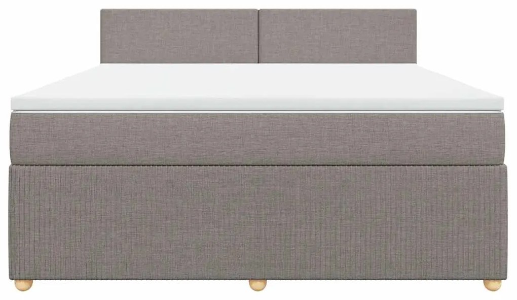 vidaXL Κρεβάτι Boxspring με Στρώμα Taupe 180x200 εκ. Υφασμάτινο