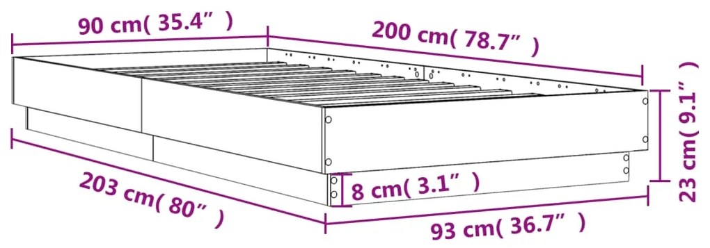 ΠΛΑΙΣΙΟ ΚΡΕΒΑΤΙΟΥ ΓΚΡΙ ΣΚΥΡΟΔΕΜΑΤΟΣ 90X200 ΕΚ. ΕΠΕΞΕΡΓ. ΞΥΛΟ 839605