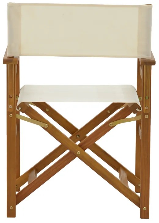 Καρέκλα-πολυθρόνα σκηνοθέτη Bistrual pakoworld ξύλο ακακίας φυσικό-πανί λευκό 58x50x84.5εκ