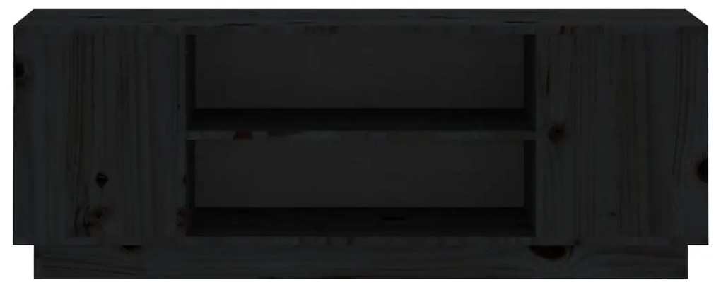 vidaXL Έπιπλο Τηλεόρασης Μαύρο 110x35x40,5 εκ. από Μασίφ Ξύλο Πεύκου