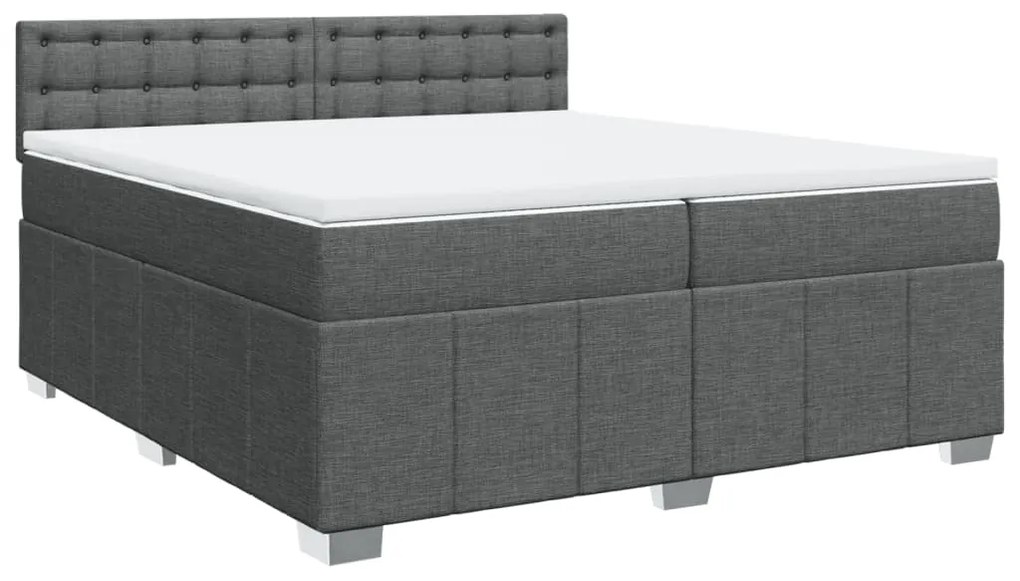 ΚΡΕΒΑΤΙ BOXSPRING ΜΕ ΣΤΡΩΜΑ ΣΚΟΥΡΟ ΓΚΡΙ 200X200 ΕΚ. ΥΦΑΣΜΑΤΙΝΟ 3289490