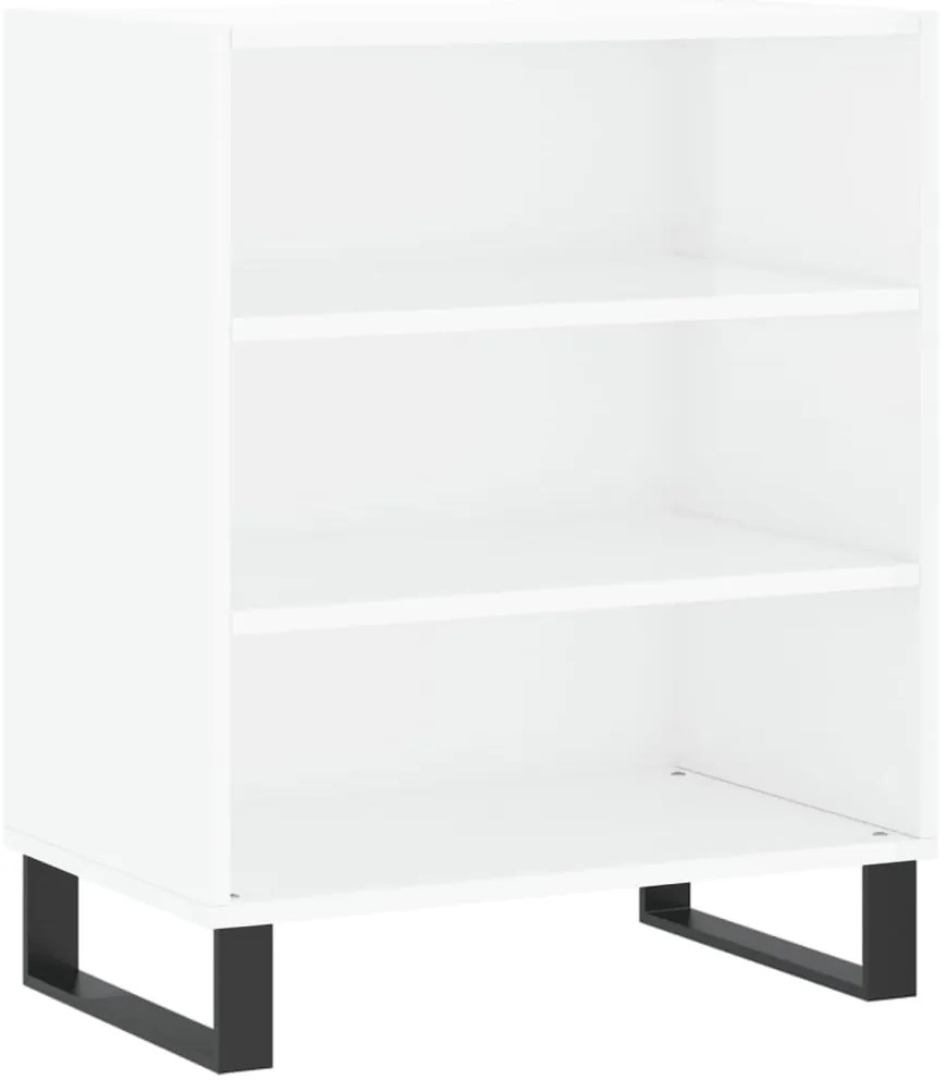 vidaXL Ραφιέρα Γυαλιστερή Λευκή 57 x 35 x 70 εκ. από Επεξεργ. Ξύλο