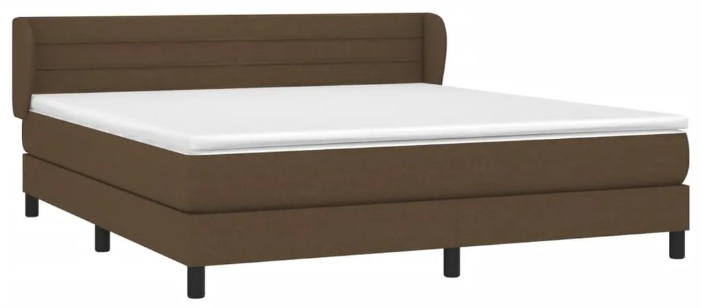 ΚΡΕΒΑΤΙ BOXSPRING ΜΕ ΣΤΡΩΜΑ ΣΚΟΥΡΟ ΚΑΦΕ 180X200 ΕΚ ΥΦΑΣΜΑΤΙΝΟ 3126344