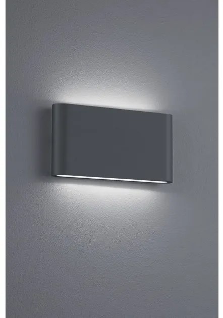 Απλίκα Φωτιστικό Τοίχου 2xLED 4,5W ΙΡ54 Up Down 17cm Thames II Trio Lighting-227660242-Ανθρακί 227660242
