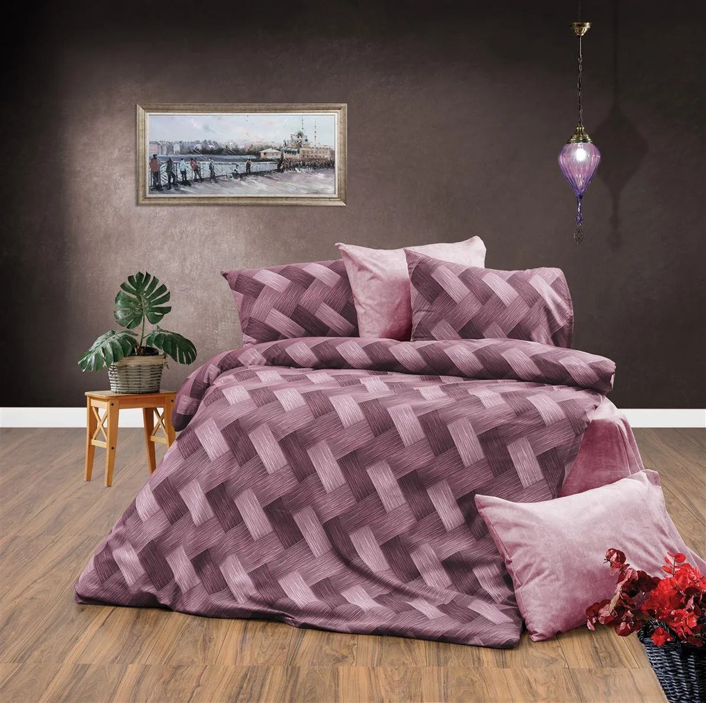 Παπλωματοθήκη Polycotton Υπέρδιπλη 220x240εκ. Αλκμήνη 453 Mauve DimCol