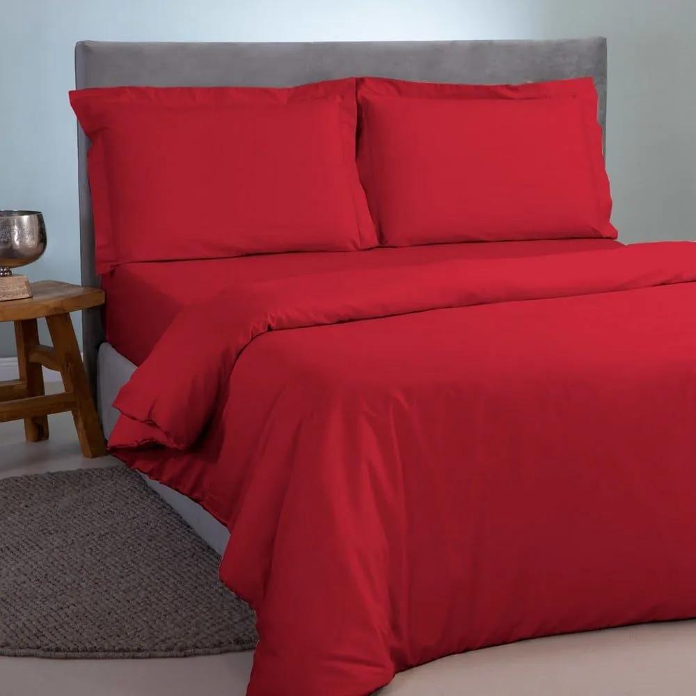 Παπλωματοθήκη Satin Plain Red Aslanis Home Υπέρδιπλο 220x240cm 100% Βαμβακοσατέν