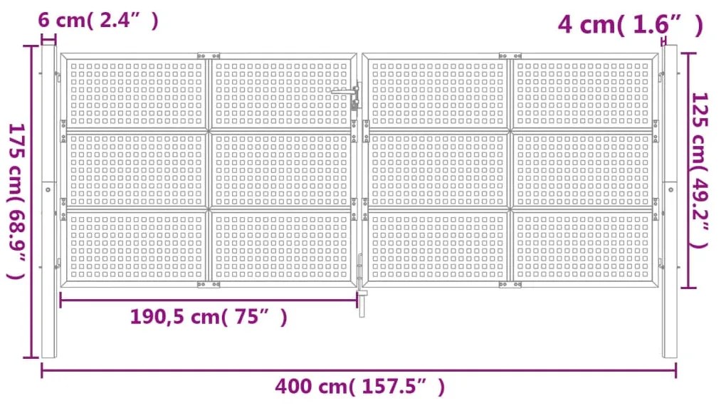 ΠΥΛΗ ΚΗΠΟΥ ΑΝΘΡΑΚΙ 400 X 125 ΕΚ. ΑΤΣΑΛΙΝΗ 154573