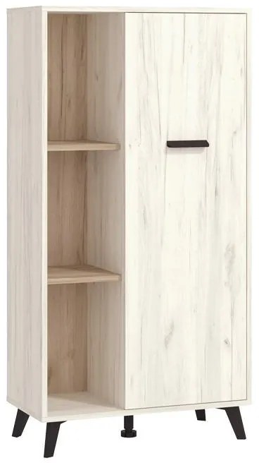 Βιτρίνα Umbria POP Λευκός Δρύς - Γκρί Δρύς 67,5x33x130,5 εκ. 67.5x33x130.5 εκ.