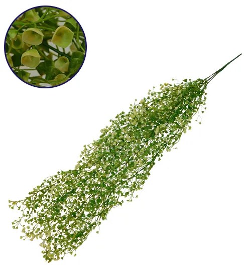 GloboStar® 09035 Τεχνητό Κρεμαστό Φυτό Διακοσμητική Γιρλάντα Μήκους 1.2 μέτρων με 5 X Κλαδιά Φύλλωμα Ρούστικ Κίτρινο - Πράσινο
