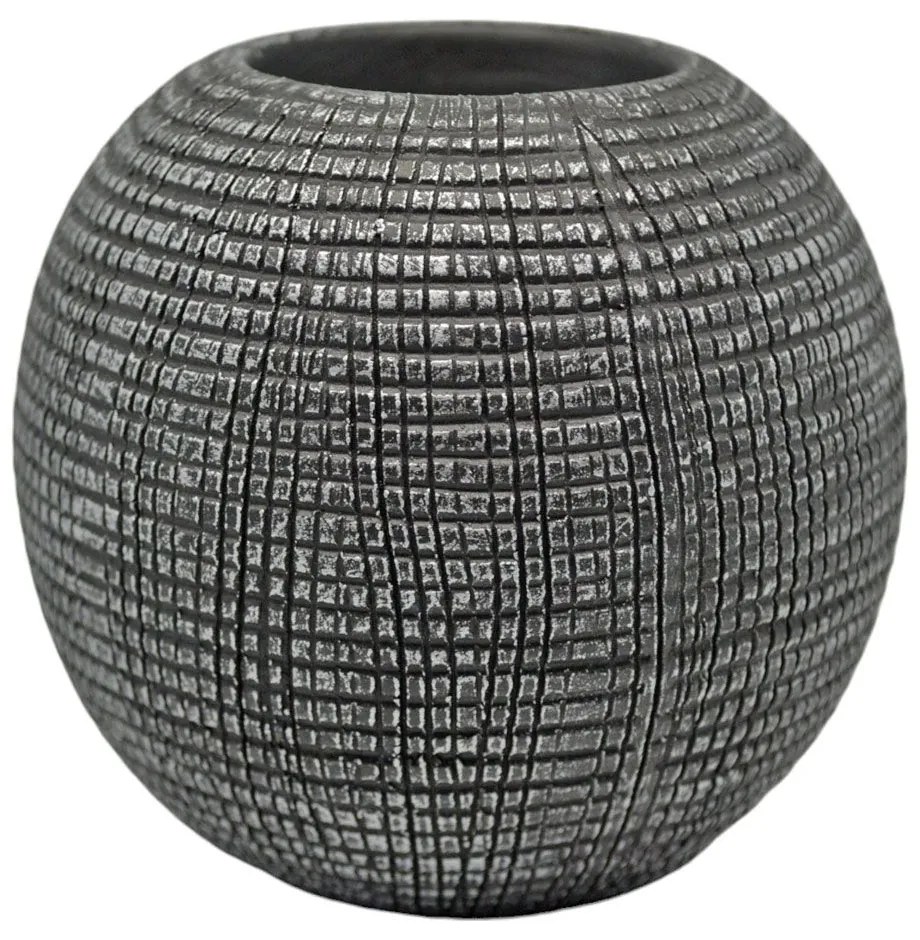 Κηροπήγιο Για Ρεσώ 840342 10,7x10,7x9,8cm Anthracite-Silver Ankor Κεραμικό