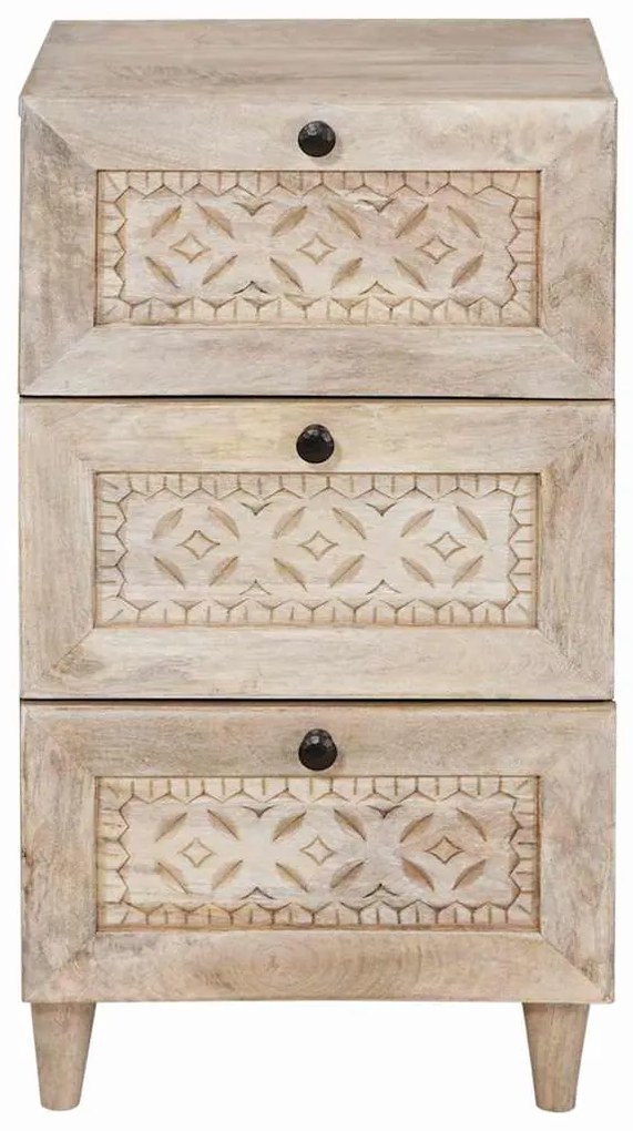vidaXL Πλαϊνό γραφείο με συρτάρι Λευκό 33.5 x 40 x 75 εκ