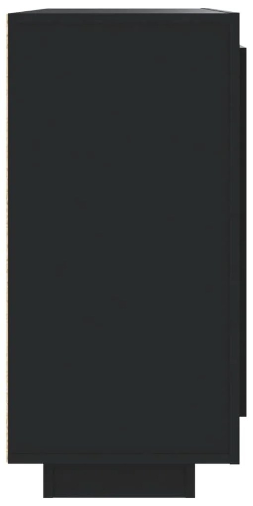 Συρταριέρα Μαύρη 92x35x75 εκ. από Επεξεργασμένο Ξύλο - Μαύρο