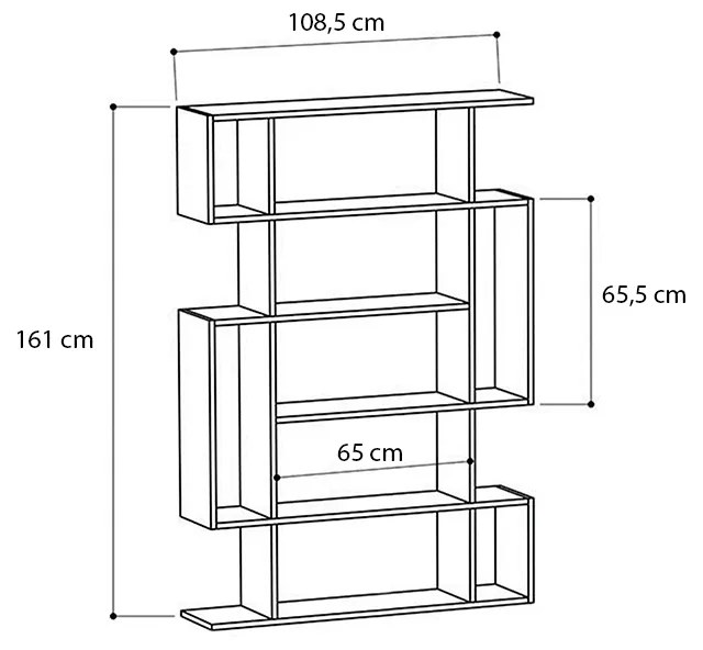 ΒΙΒΛΙΟΘΗΚΗ ΜΕΛΑΜΙΝΗΣ CLINT MEGAPAP ΧΡΩΜΑ SONOMA - ΑΝΘΡΑΚΙ 108X25X161ΕΚ.