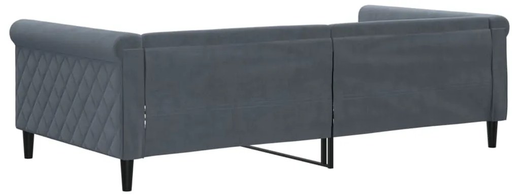 vidaXL Καναπές Κρεβάτι Σκούρο Γκρι 100 x 200 εκ. Βελούδινος