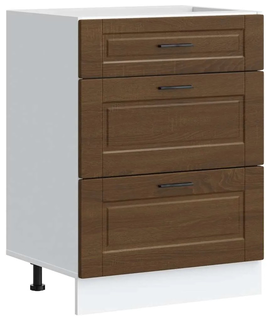 vidaXL ντουλάπι βάσης κουζίνας Porto Καφέ Δρυς κατασκευασμένο ξύλο