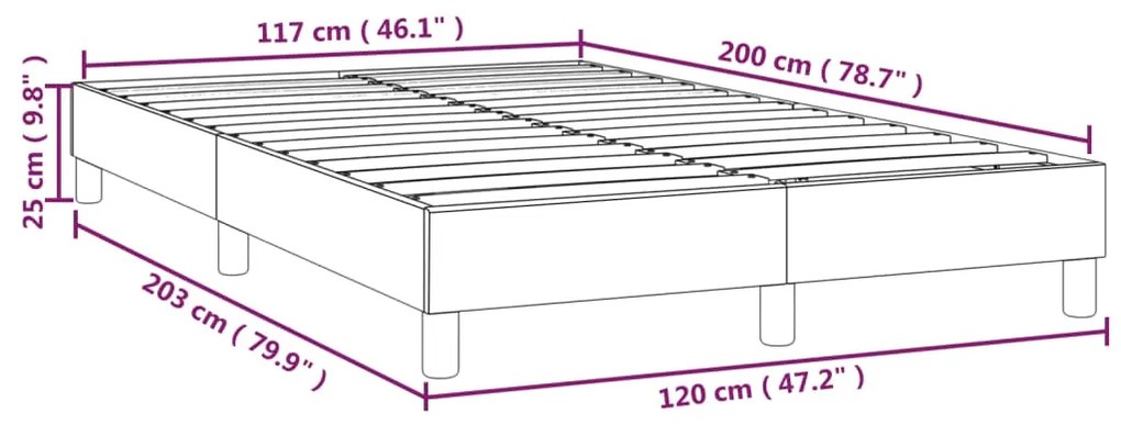 Πλαίσιο Κρεβατιού Γκρι 120 x 200 εκ. από Συνθετικό Δέρμα - Γκρι