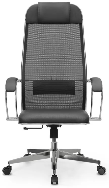 Καρέκλα γραφείου Sit-1031672 Megapap εργονομική με διπλό ύφασμα Mesh και τεχνόδερμα χρώμα μαύρο 66x70x118/131εκ.