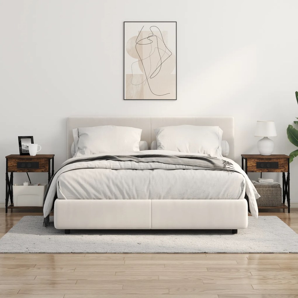 vidaXL Κομοδίνο Καπνιστή δρυς 41 x 31 x 51 εκ. Επεξεργασμένο ξύλο