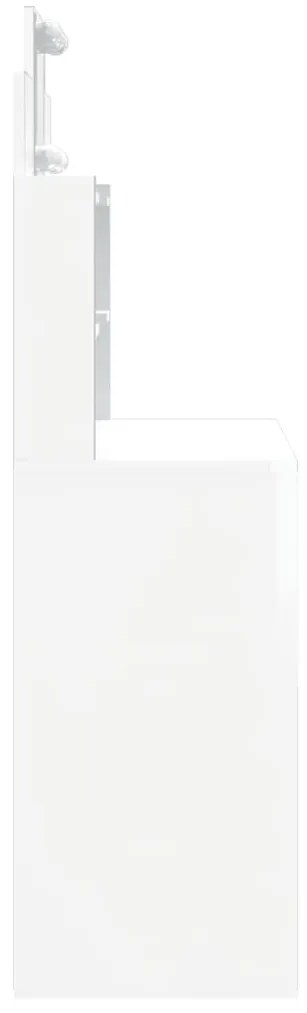 vidaXL Μπουντουάρ με LED Φώτα Γυαλιστερό Λευκό 96x40x142 εκ.
