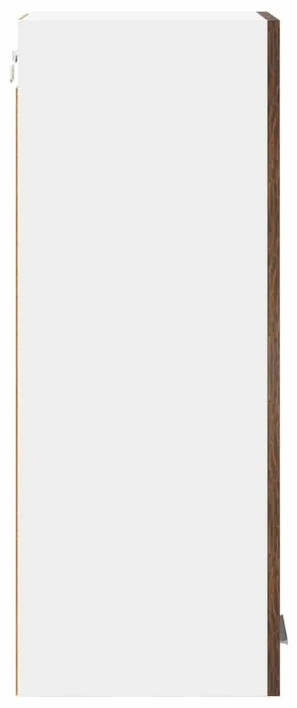 vidaXL Κρεμαστό ντουλάπι Καπνιστός Δρυς και Λευκό 30 x 31 x 80 εκ.