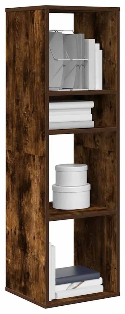 Βιβλιοθήκη Καπνιστή Δρυς 34x31x112 εκ. από Επεξεργασμένο Ξύλο