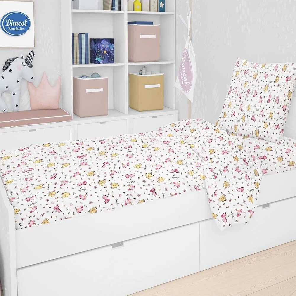 Πάπλωμα Παιδικό Elephant 172 Pink DimCol Μονό 160x240cm 100% Cotton