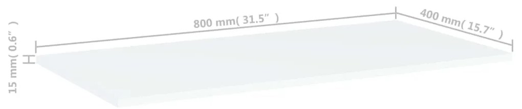 Ράφια Βιβλιοθήκης 4 τεμ. Λευκά 80x40x1,5 εκ. από Επεξ. Ξύλο 805330