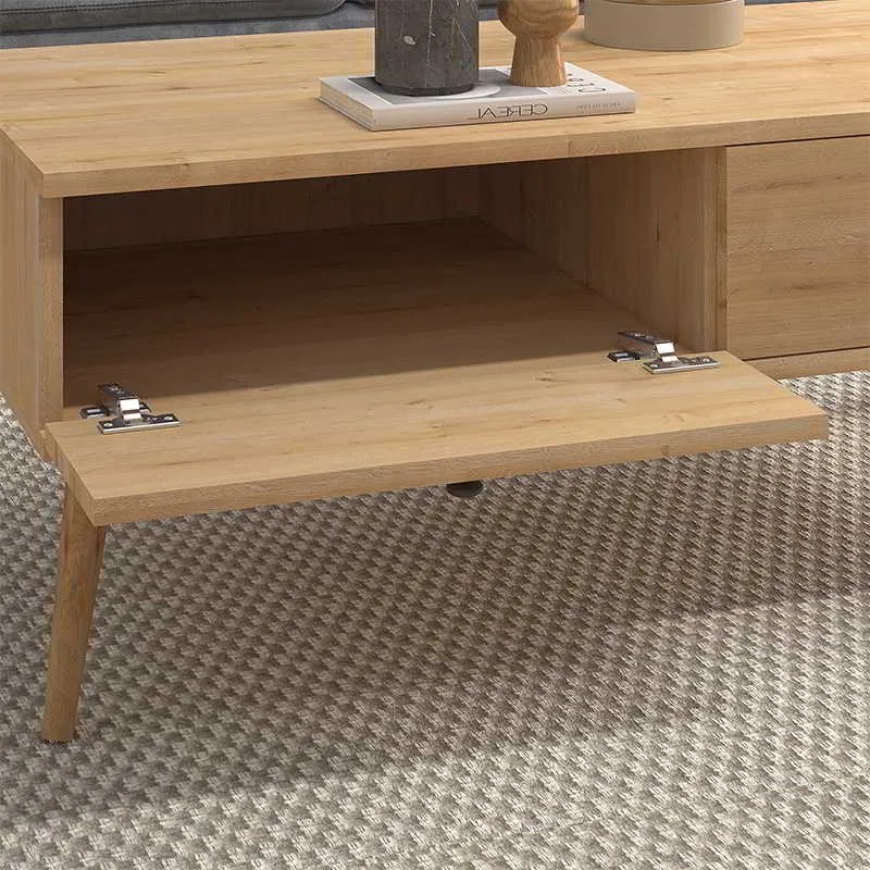 Τραπεζάκι σαλονιού Alis Megapap χρώμα oak 110x50x40εκ.
