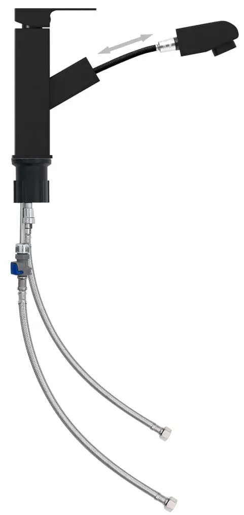 vidaXL Μπαταρία Νιπτήρα Μπάνιου Αποσπώμενη Μαύρη 157 x 172 χιλ.