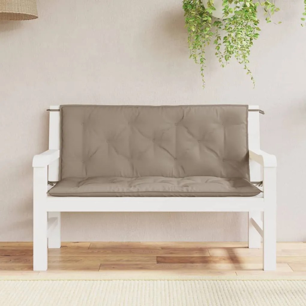 Μαξιλάρια Πάγκου Κήπου 2 τεμ. Taupe 120x50x7cm Ύφασμα Oxford - Μπεζ-Γκρι