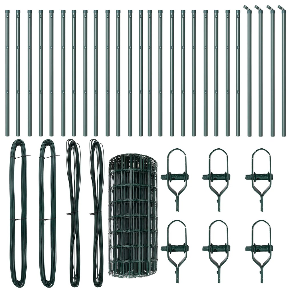 vidaXL Euro Fence με 13 Πόδια 0.6x50 μ Γαλβανισμένο μέταλλο Πράσινο