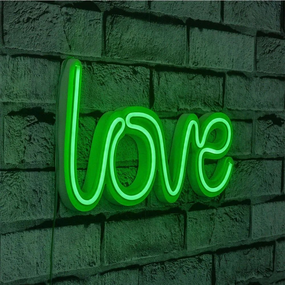 Διακοσμητικό Φωτιστικό Τοίχου Love 395NGR1664 37x2x19cm Led 6W Green Wallity