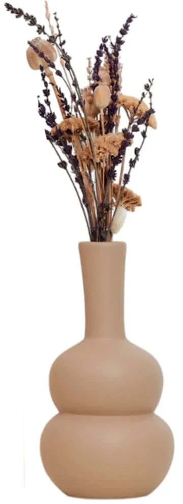 Βάζο Canber 230TRV1384 13x13x25cm Beige Aberto Design Κεραμικό
