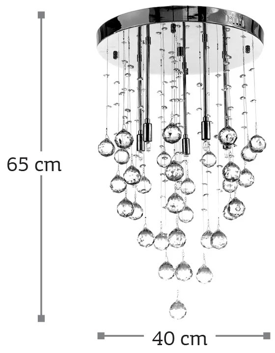 InLight Φωτιστικό οροφής από χρώμιο μέταλλο και διάφανα κρύσταλλα (5201-Β)