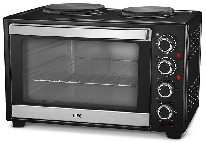 Life Kouzinaki 382 Ηλεκτρικό Φουρνάκι 38lt με 2 Εστίες και Αέρα (221-0162)