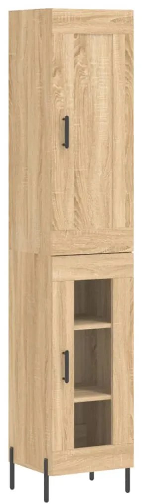 vidaXL Μπουφές Sonoma δρυς 34,5 x 34 x 180 εκ. από Επεξεργασμένο Ξύλο