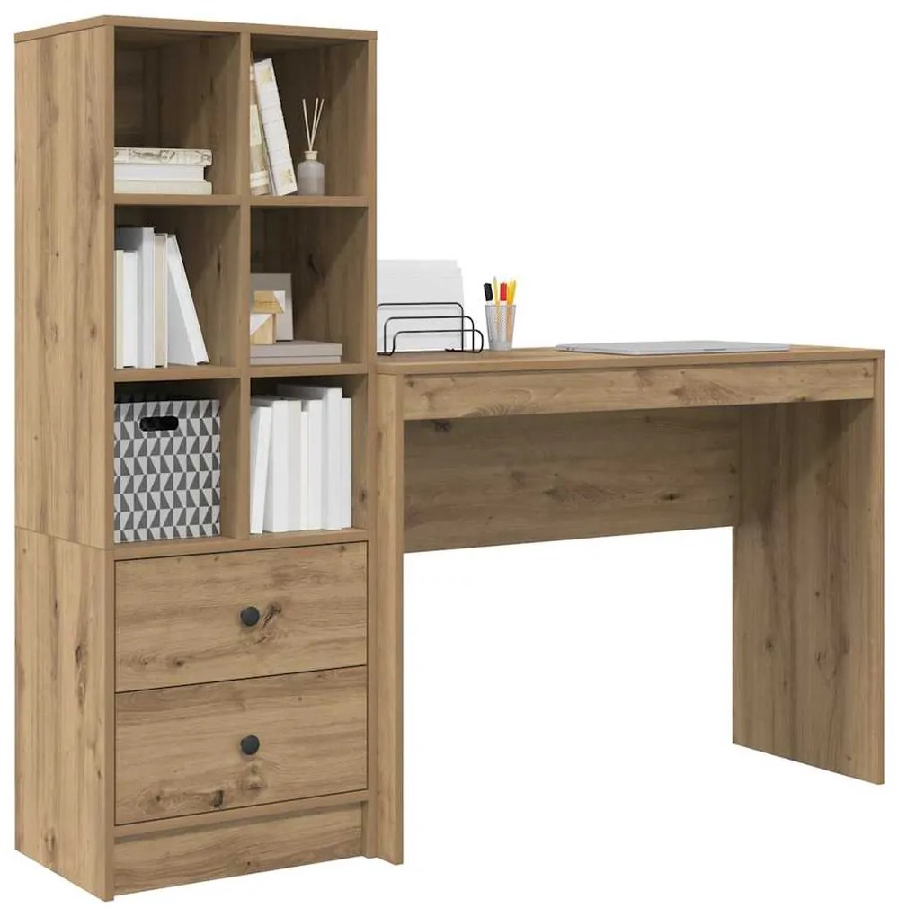 vidaXL Γραφείο με συρτάρι 2 pcs Artisan Oak