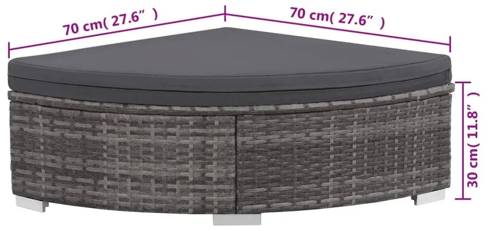 vidaXL Σετ Σαλόνι Κήπου 6 Τεμαχίων με Μαξιλάρια Γκρι από Συνθετικό Ρατάν