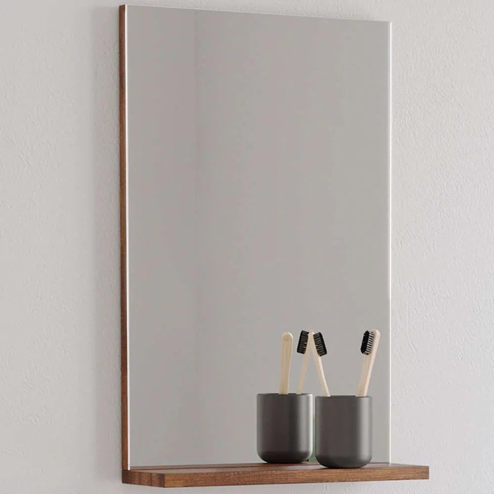 Καθρέπτης Τοίχου Με Ράφι Mini 3MMIN040ATM 40x12x68cm Brown Martin Mdf