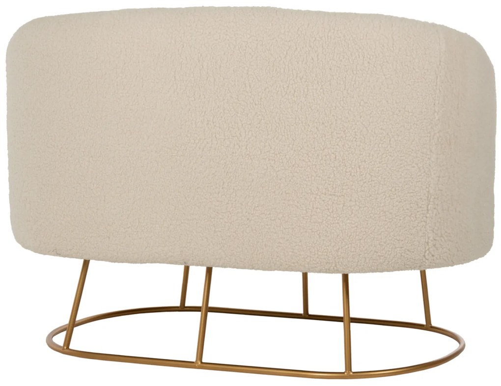 ΚΑΝΑΠΕΣ 2ΘΕΣΙΟΣ ARIEN HM8492.20 ΕΚΡΟΥ ΜΠΟΥΚΛΕ ΥΦΑΣΜΑ ΜΕ ΧΡΥΣΗ ΒΑΣΗ 130x75x85Y εκ.