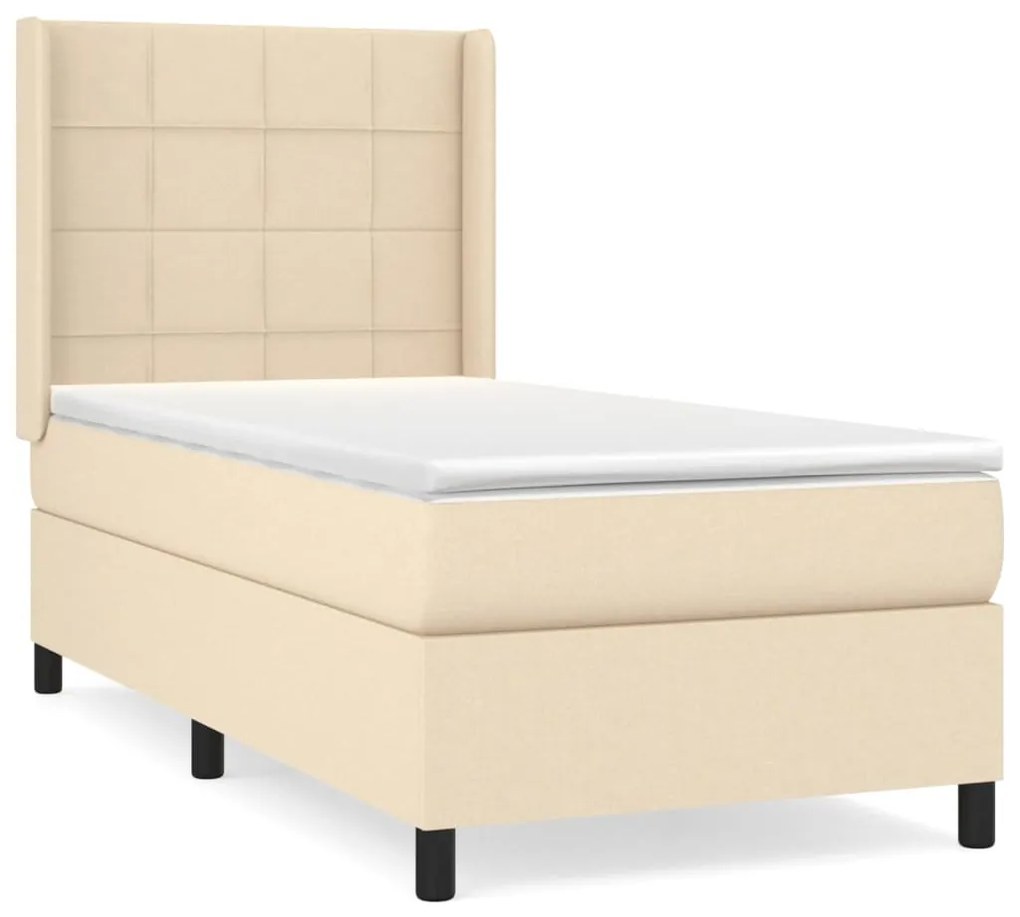 ΚΡΕΒΑΤΙ BOXSPRING ΜΕ ΣΤΡΩΜΑ ΚΡΕΜ 90X200 ΕΚ.ΥΦΑΣΜΑΤΙΝΟ 3131406