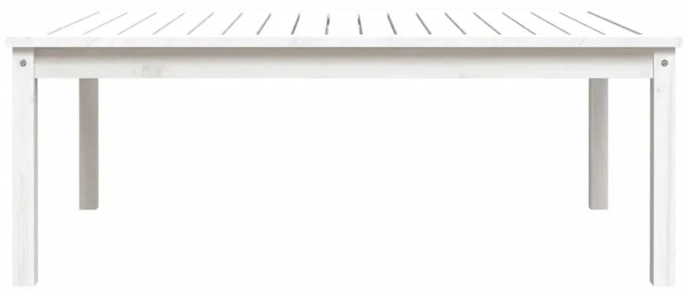 Τραπέζι Κήπου Λευκό 121x82,5x45 εκ. από Μασίφ Ξύλο Πεύκου - Λευκό