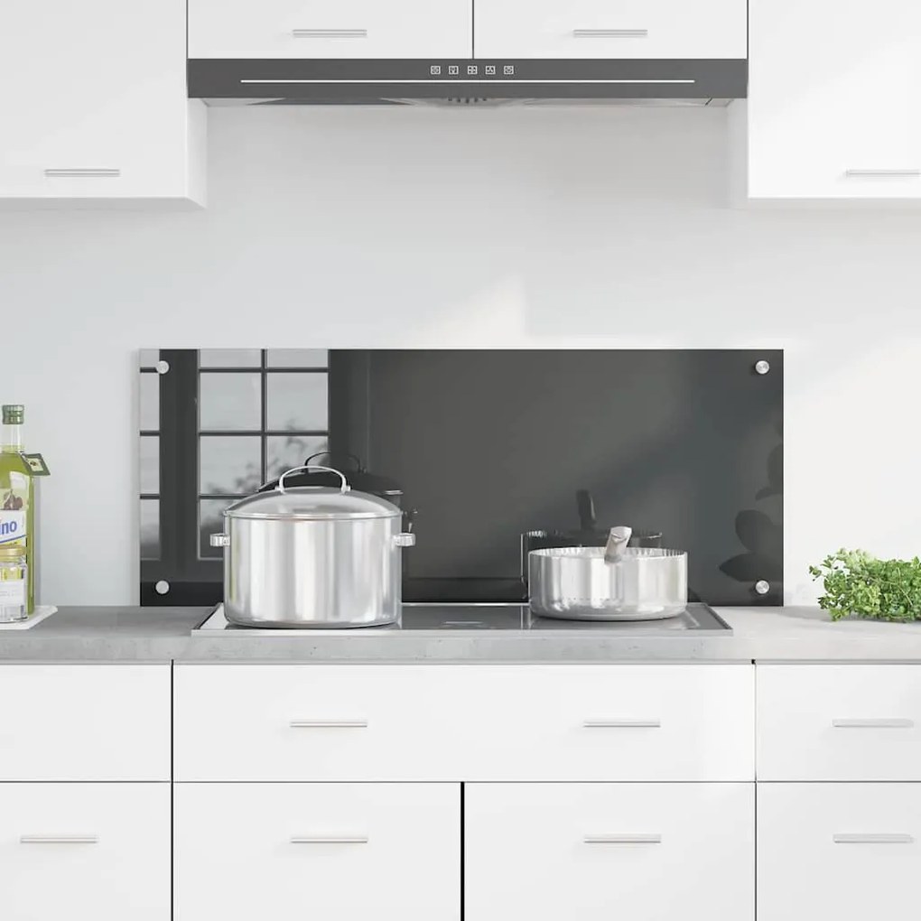 vidaXL Πίσω Πάνελ Κουζίνας Σκούρο γκρι 100 x 40 x 0.6 εκ.