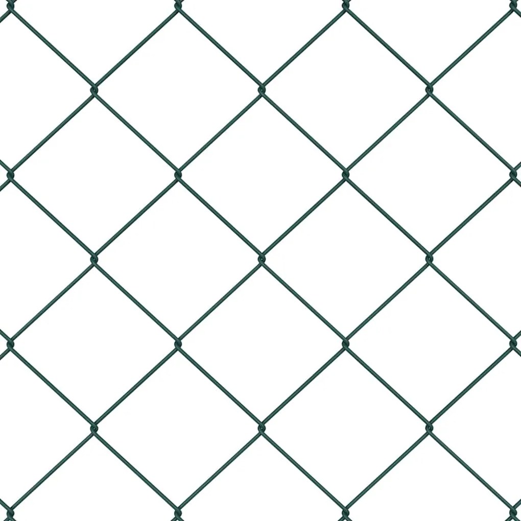 vidaXL Φράκτης από αλυσίδα με στύλους Ασημί 10 x 0.8 μ Ατσάλι