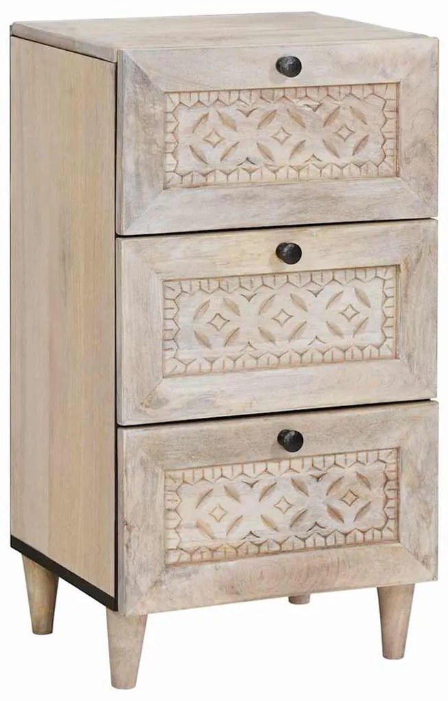 vidaXL Πλαϊνό γραφείο με συρτάρι Λευκό 33.5 x 40 x 75 εκ