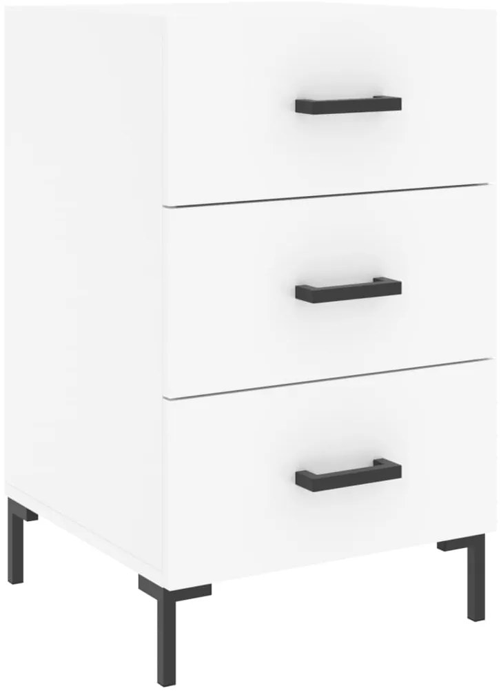 vidaXL Κομοδίνο Λευκό 40 x 40 x 66 εκ. από Επεξεργασμένο Ξύλο